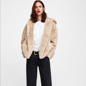 Hooded Faux Fur Jacket